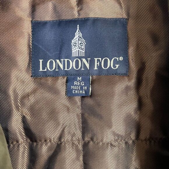 London Fog NWT Rainwear Short Trench Coat Green Removable Liner Sz Medium - Picture 10 of 13